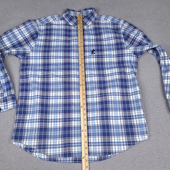 Disney Parks Shirt Mens XL Blue Plaid Embroidered Mickey Mouse Button Up - Picture 9 of 14